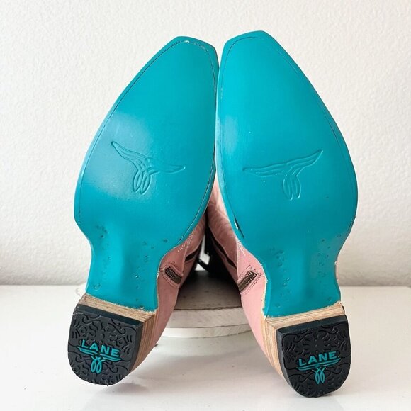 Lane LEXINGTON Over the Knee Womens Cowboy Boots 8.5 Pink Western Cowgirl Tall - Picture 10 of 13